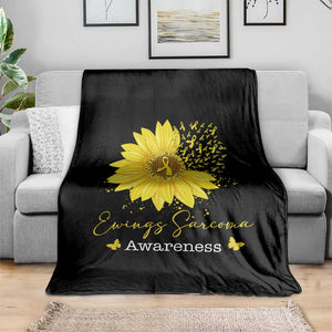 Ewings Sarcoma Awareness Throw Blanket Yellow Flower Petal Ribbons Sunflower TS11 Print Your Wear