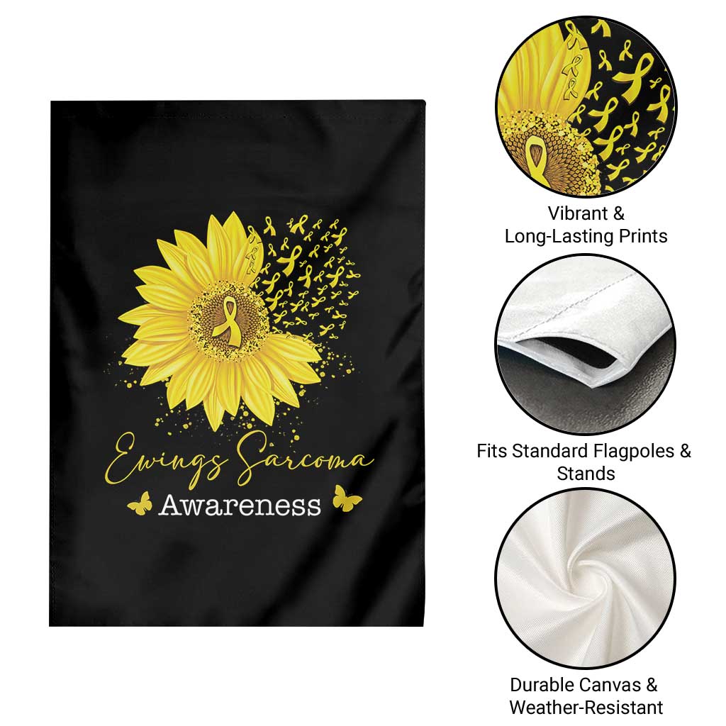 Ewings Sarcoma Awareness Garden Flag Yellow Flower Petal Ribbons Sunflower TS11 Print Your Wear