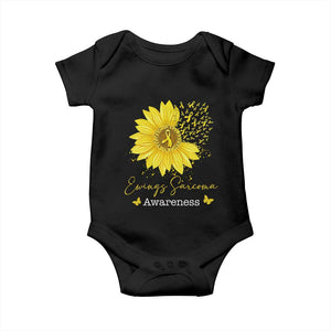 Ewings Sarcoma Awareness Baby Onesie Yellow Flower Petal Ribbons Sunflower TS11 Black Print Your Wear