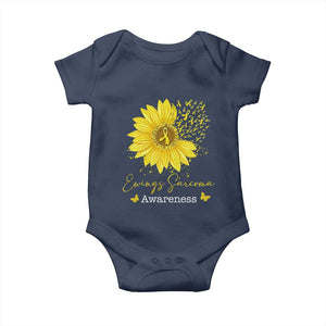 Ewings Sarcoma Awareness Baby Onesie Yellow Flower Petal Ribbons Sunflower TS11 Navy Print Your Wear