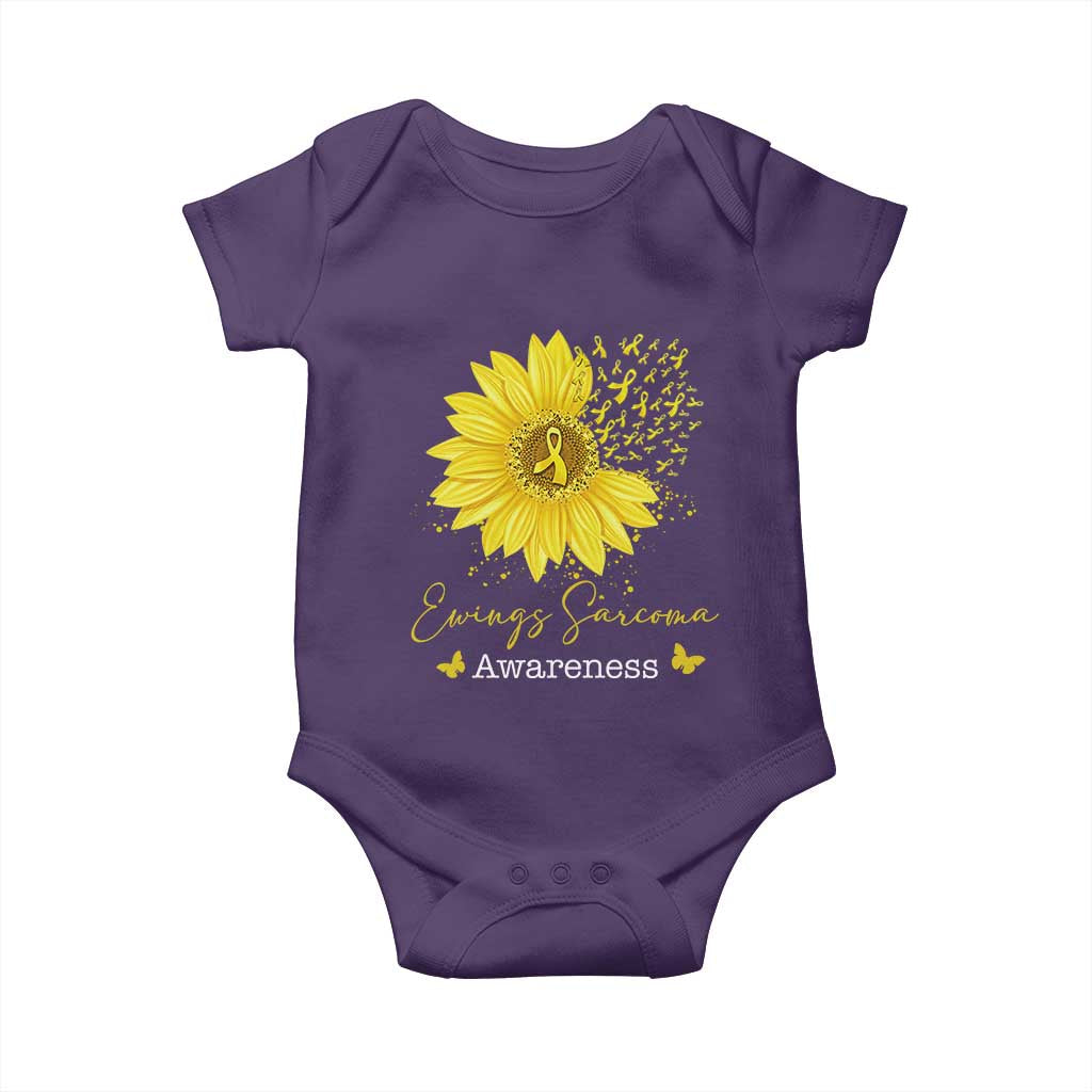 Ewings Sarcoma Awareness Baby Onesie Yellow Flower Petal Ribbons Sunflower TS11 Purple Print Your Wear