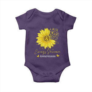 Ewings Sarcoma Awareness Baby Onesie Yellow Flower Petal Ribbons Sunflower TS11 Purple Print Your Wear