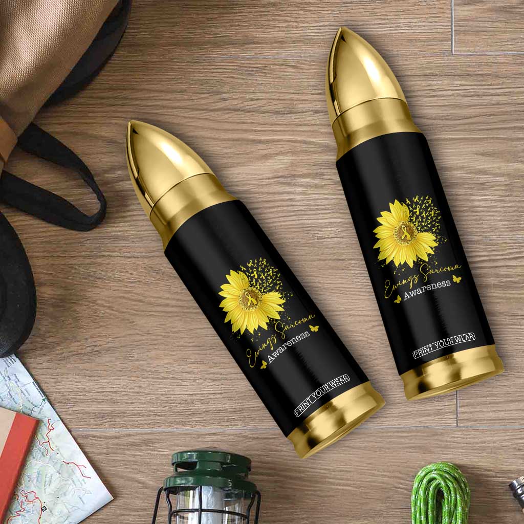 Ewings Sarcoma Awareness Bullet Tumbler Yellow Flower Petal Ribbons Sunflower TS11 Print Your Wear