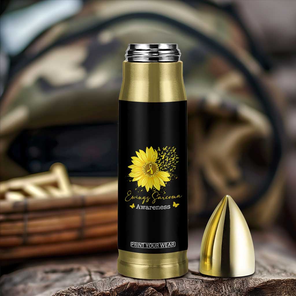 Ewings Sarcoma Awareness Bullet Tumbler Yellow Flower Petal Ribbons Sunflower TS11 Print Your Wear