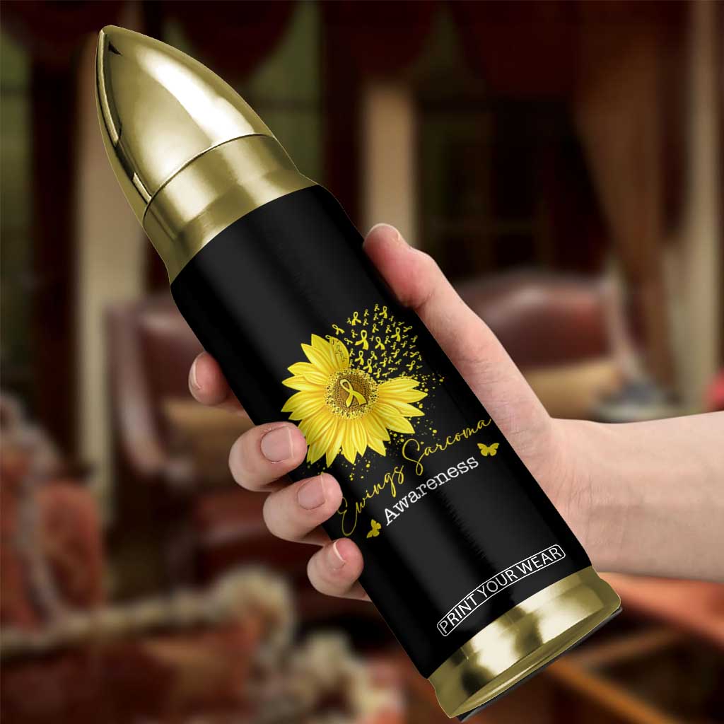Ewings Sarcoma Awareness Bullet Tumbler Yellow Flower Petal Ribbons Sunflower TS11 Print Your Wear