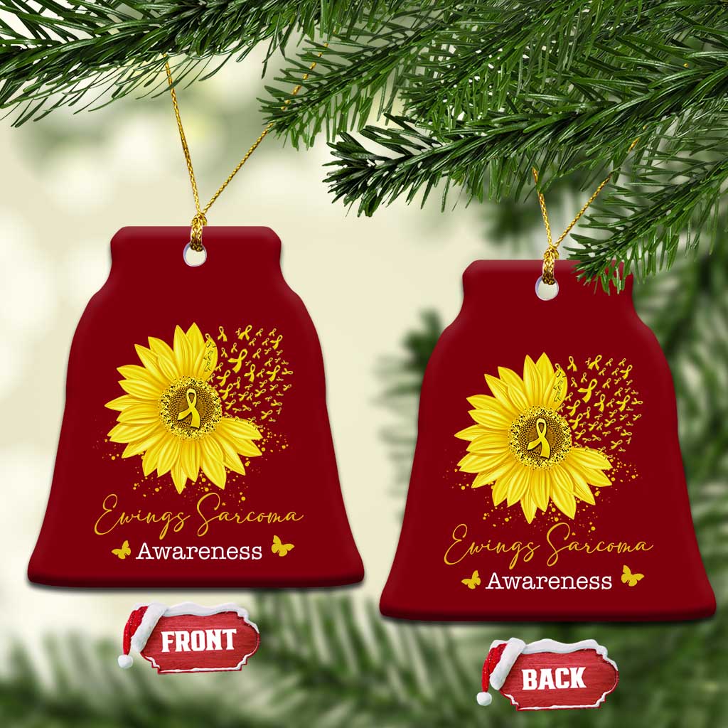 Ewings Sarcoma Awareness Ceramic Ornament Yellow Flower Petal Ribbons Sunflower TS11 Print Your Wear