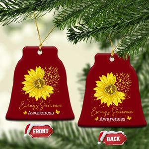 Ewings Sarcoma Awareness Ceramic Ornament Yellow Flower Petal Ribbons Sunflower TS11 Print Your Wear