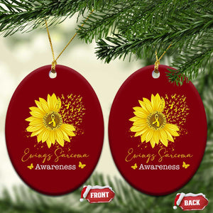 Ewings Sarcoma Awareness Ceramic Ornament Yellow Flower Petal Ribbons Sunflower TS11 Print Your Wear