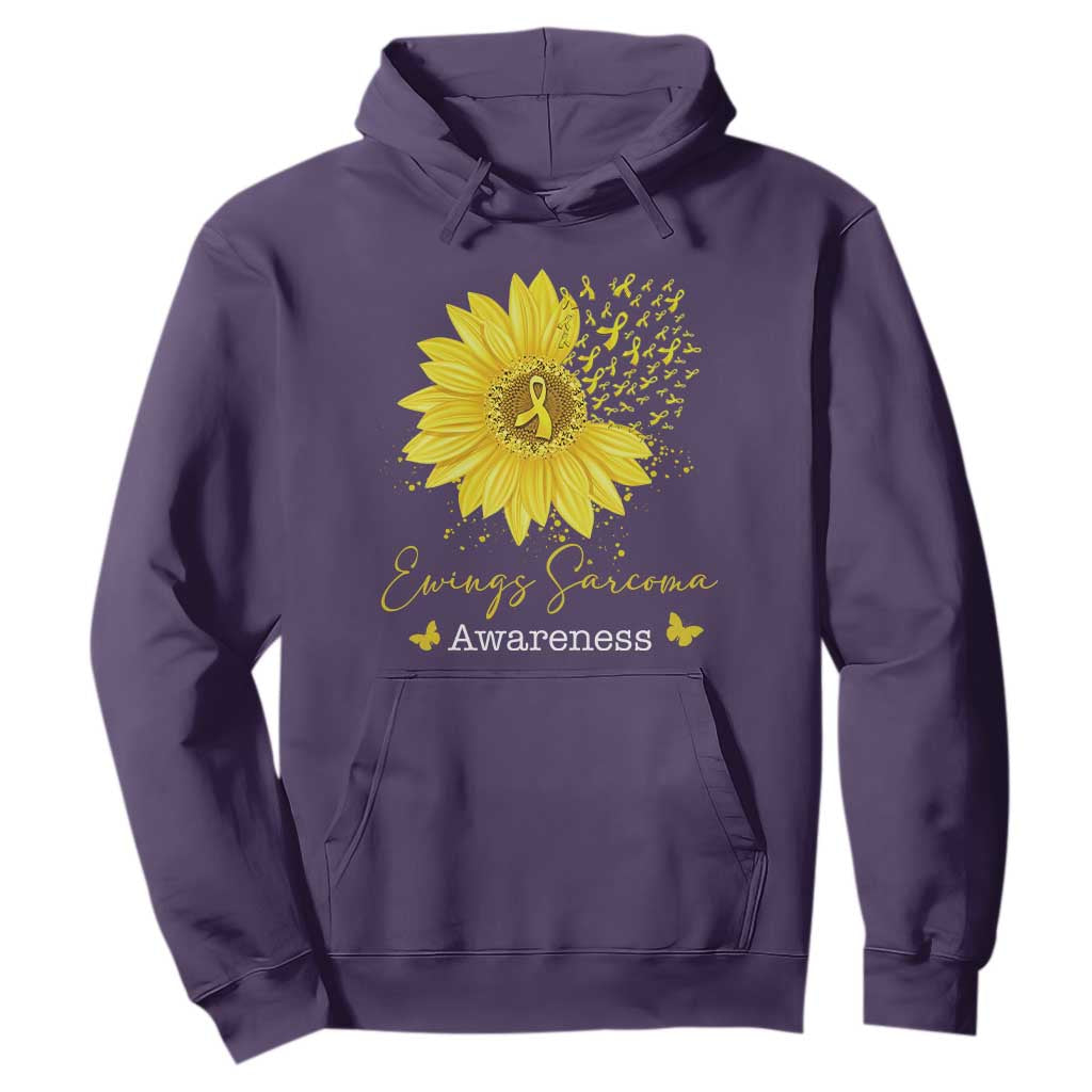 Ewings Sarcoma Awareness Hoodie Yellow Flower Petal Ribbons Sunflower TS11 Purple Print Your Wear