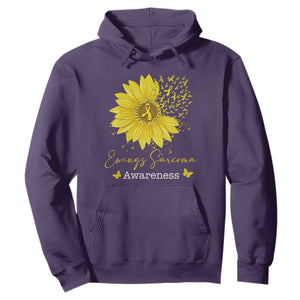 Ewings Sarcoma Awareness Hoodie Yellow Flower Petal Ribbons Sunflower TS11 Purple Print Your Wear