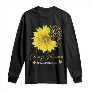 Ewings Sarcoma Awareness Long Sleeve Shirt Yellow Flower Petal Ribbons Sunflower TS11 Black Print Your Wear