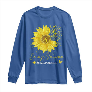 Ewings Sarcoma Awareness Long Sleeve Shirt Yellow Flower Petal Ribbons Sunflower TS11 Royal Blue Print Your Wear