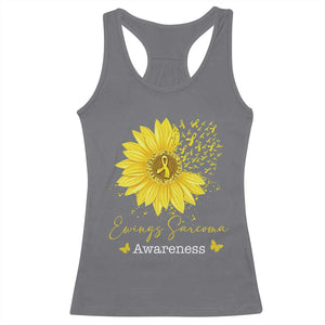 Ewings Sarcoma Awareness Racerback Tank Top Yellow Flower Petal Ribbons Sunflower TS11 Charcoal Print Your Wear