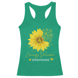 Ewings Sarcoma Awareness Racerback Tank Top Yellow Flower Petal Ribbons Sunflower TS11 Irish Green Print Your Wear