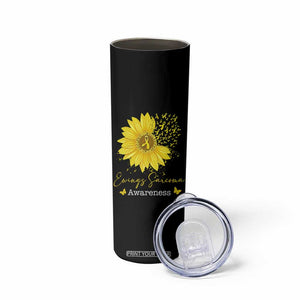 Ewings Sarcoma Awareness Skinny Tumbler Yellow Flower Petal Ribbons Sunflower TS11 Print Your Wear