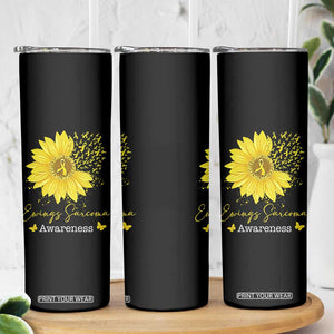 Ewings Sarcoma Awareness Skinny Tumbler Yellow Flower Petal Ribbons Sunflower TS11 Print Your Wear