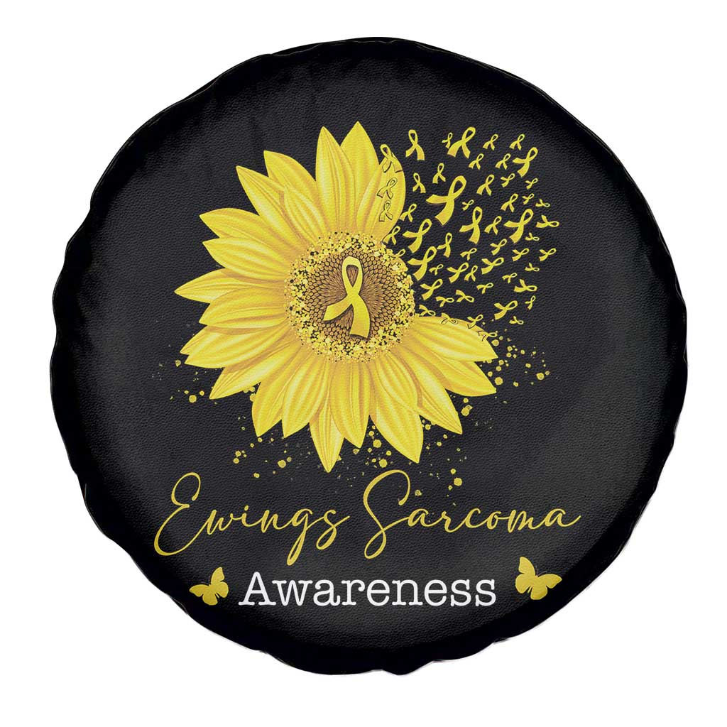 Ewings Sarcoma Awareness Spare Tire Cover Yellow Flower Petal Ribbons Sunflower TS11 Print Your Wear