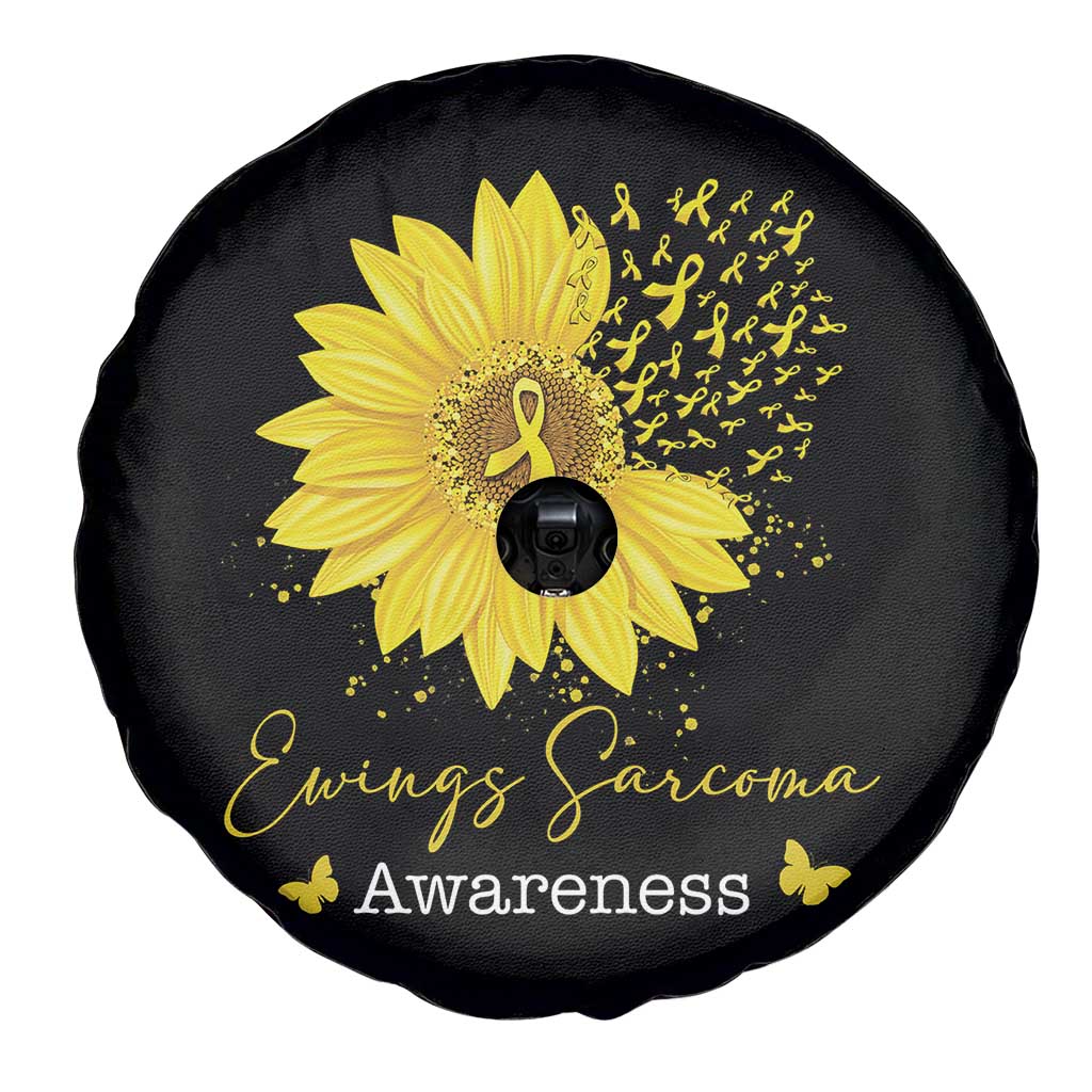Ewings Sarcoma Awareness Spare Tire Cover Yellow Flower Petal Ribbons Sunflower TS11 Print Your Wear