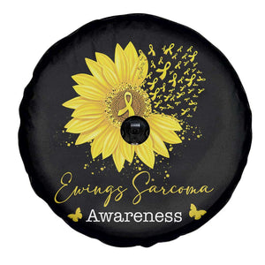 Ewings Sarcoma Awareness Spare Tire Cover Yellow Flower Petal Ribbons Sunflower TS11 Print Your Wear