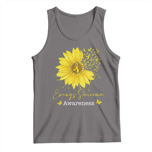 Ewings Sarcoma Awareness Tank Top Yellow Flower Petal Ribbons Sunflower TS11 Deep Heather Print Your Wear