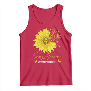 Ewings Sarcoma Awareness Tank Top Yellow Flower Petal Ribbons Sunflower TS11 Red Print Your Wear