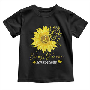 Ewings Sarcoma Awareness Toddler T Shirt Yellow Flower Petal Ribbons Sunflower TS11 Black Print Your Wear