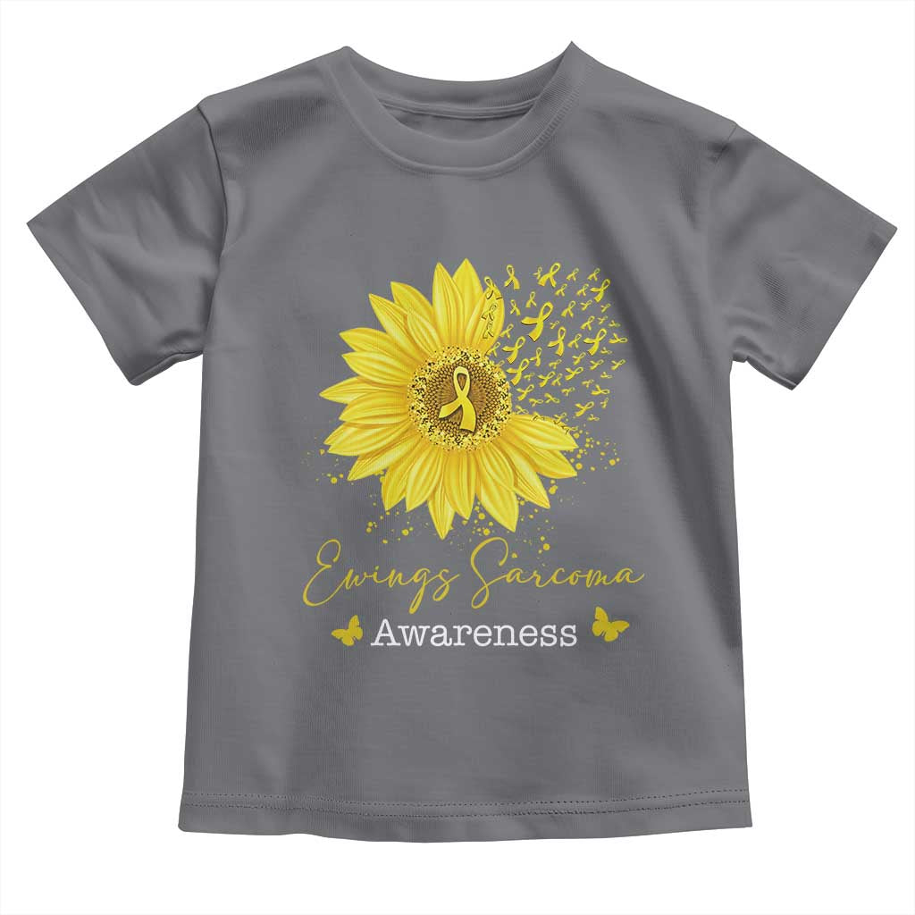 Ewings Sarcoma Awareness Toddler T Shirt Yellow Flower Petal Ribbons Sunflower TS11 Charcoal Print Your Wear