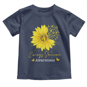 Ewings Sarcoma Awareness Toddler T Shirt Yellow Flower Petal Ribbons Sunflower TS11 Navy Print Your Wear