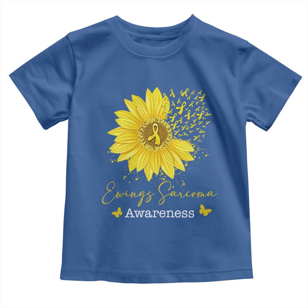Ewings Sarcoma Awareness Toddler T Shirt Yellow Flower Petal Ribbons Sunflower TS11 Royal Blue Print Your Wear