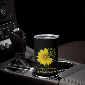Ewings Sarcoma Awareness Tumbler Cup Yellow Flower Petal Ribbons Sunflower TS11 Print Your Wear