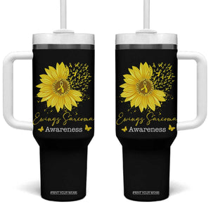 Ewings Sarcoma Awareness Tumbler With Handle Yellow Flower Petal Ribbons Sunflower TS11 One Size: 40 oz Black Print Your Wear