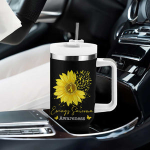 Ewings Sarcoma Awareness Tumbler With Handle Yellow Flower Petal Ribbons Sunflower TS11 Print Your Wear