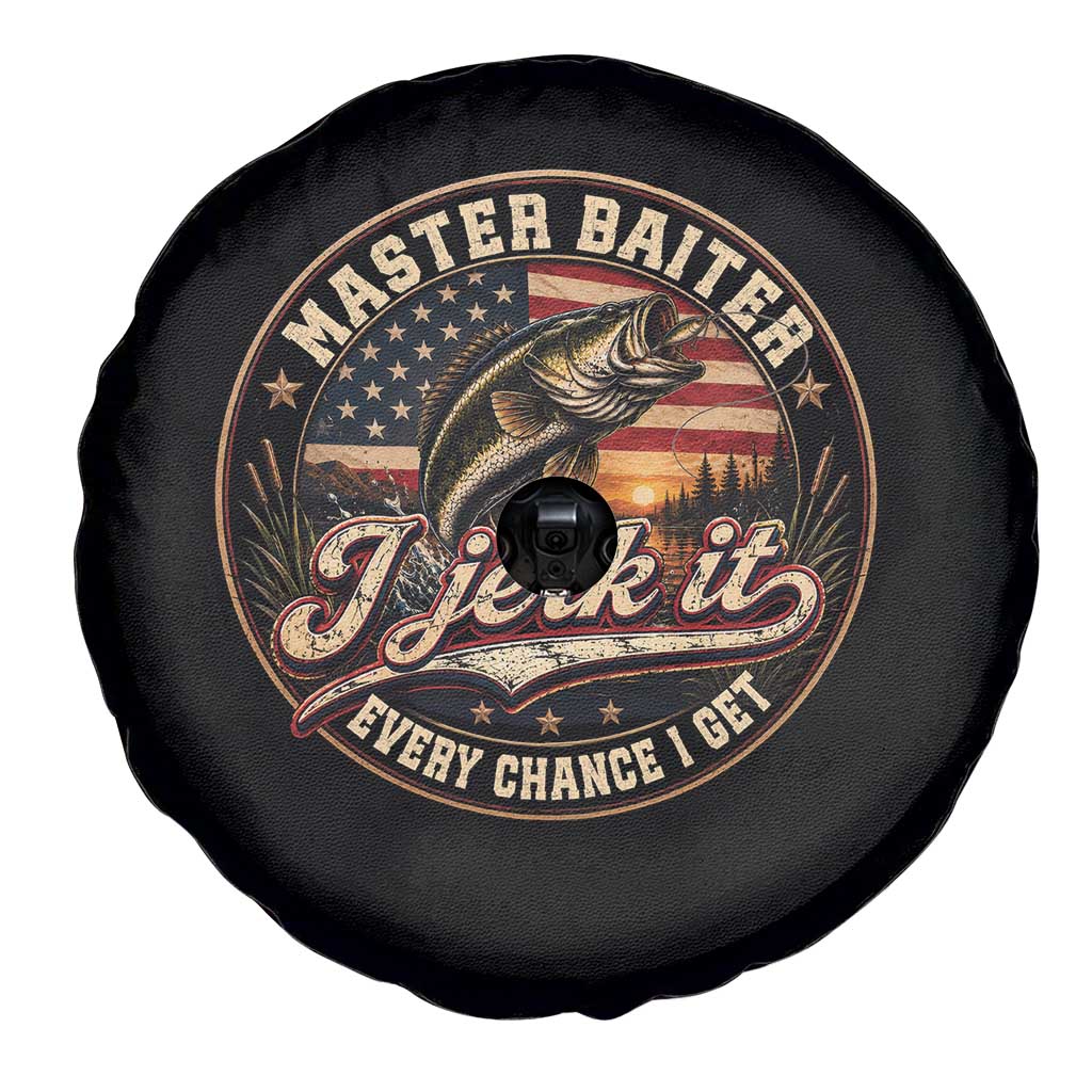 Master Baiter Fishing Lover Spare Tire Cover I Jerk It Every Chance I Get Funny Bass Fishing TS11 Print Your Wear