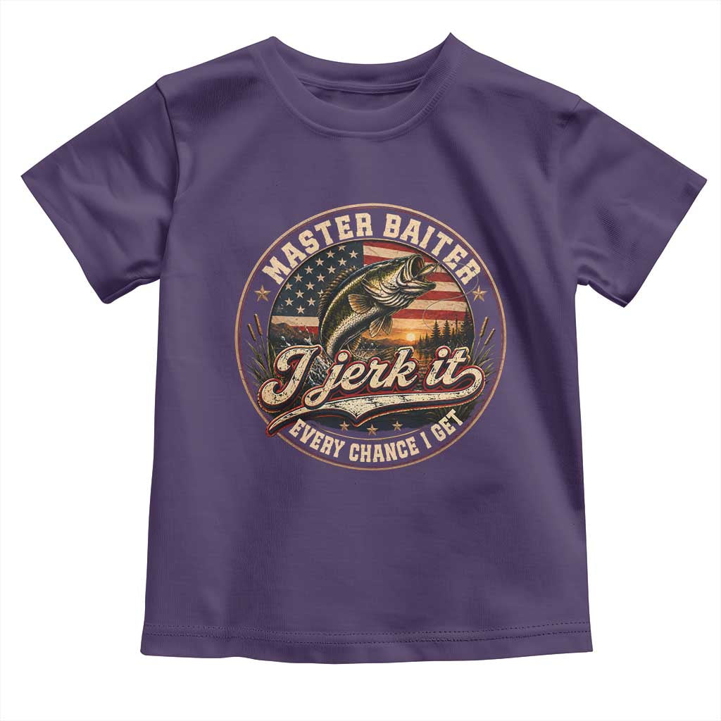 Master Baiter Fishing Lover Toddler T Shirt I Jerk It Every Chance I Get Funny Bass Fishing TS11 Purple Print Your Wear