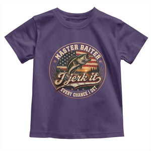 Master Baiter Fishing Lover Toddler T Shirt I Jerk It Every Chance I Get Funny Bass Fishing TS11 Purple Print Your Wear