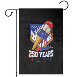 250 Years Baseball Ice Cream Drip 4th of July USA Flag Garden Flag