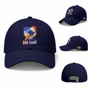250 Years Baseball Ice Cream Drip 4th of July USA Flag Baseball Cap