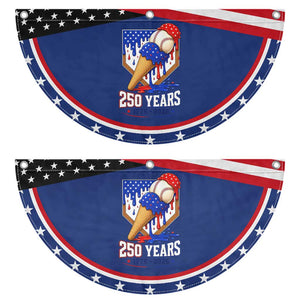 250 Years Baseball Ice Cream Drip 4th of July USA Flag Patriotic Fan Flag TS11 2pcs pack Classic Navy Print Your Wear