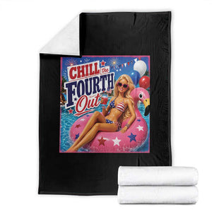 Chill The Fourth Out Doll Meme 4th of July Throw Blanket
