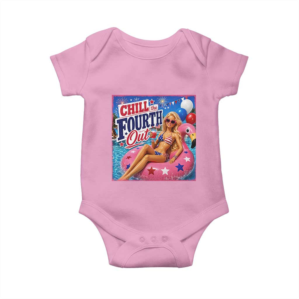 Chill The Fourth Out Doll Meme 4th of July Baby Onesie