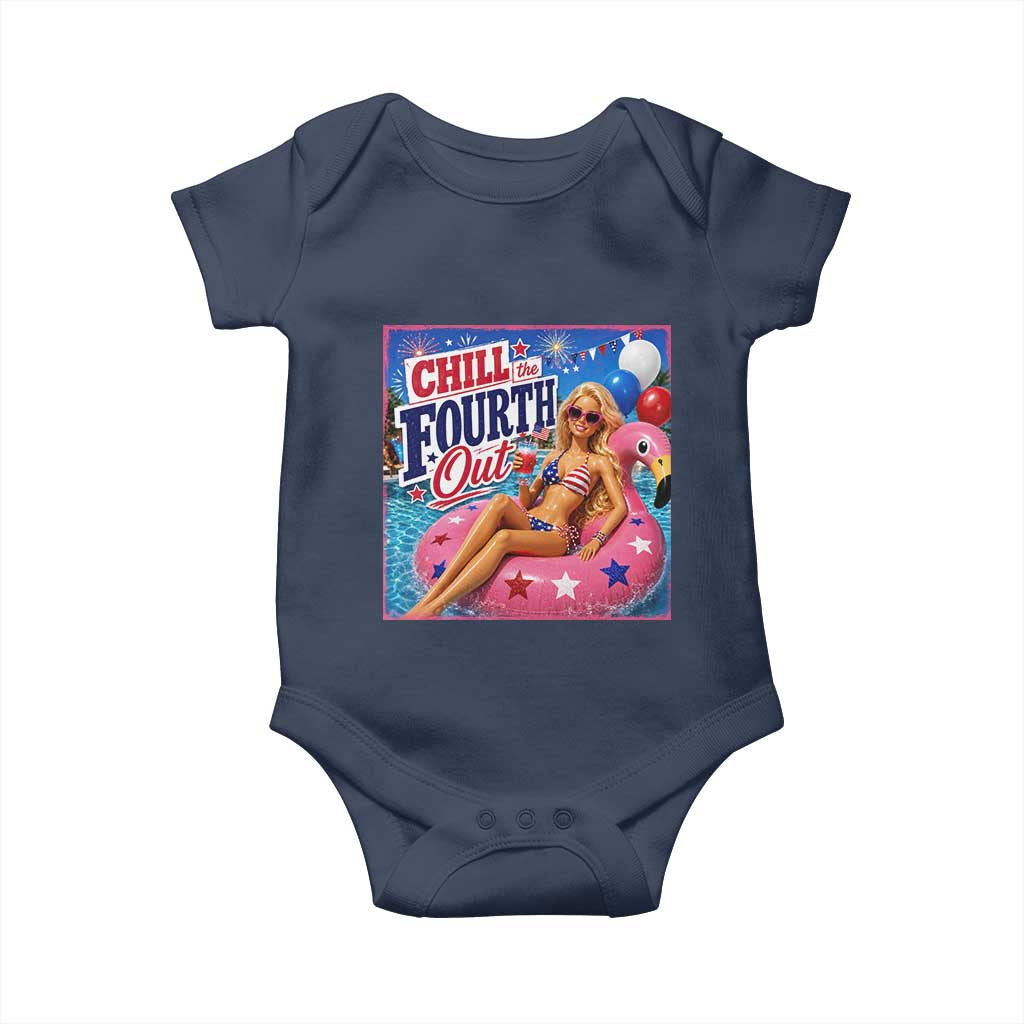 Chill The Fourth Out Doll Meme 4th of July Baby Onesie