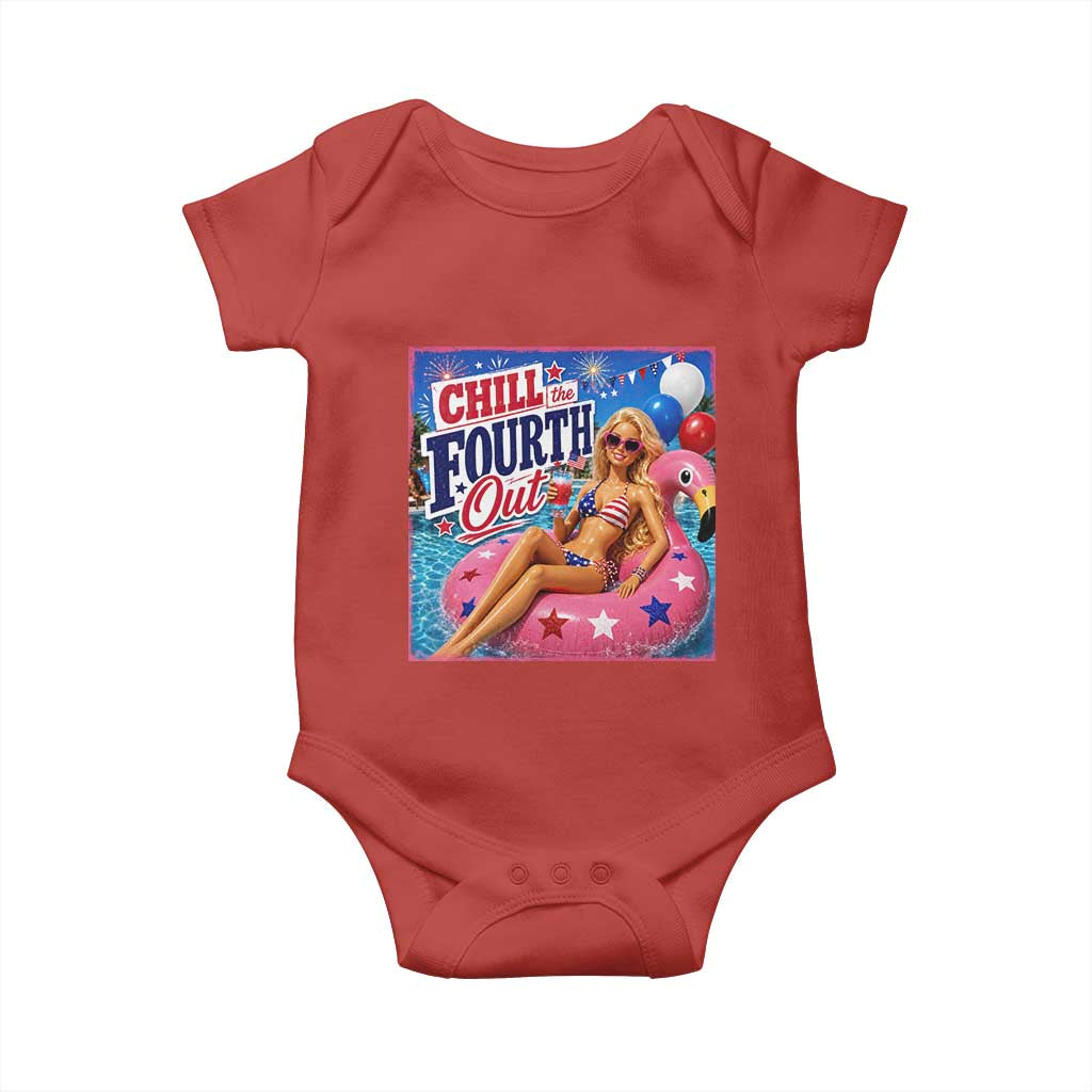 Chill The Fourth Out Doll Meme 4th of July Baby Onesie