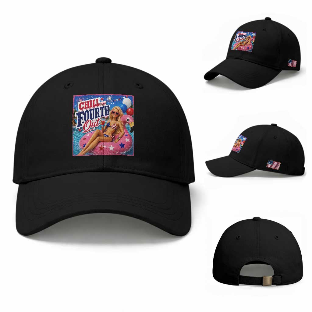 Chill The Fourth Out Doll Meme 4th of July Baseball Cap