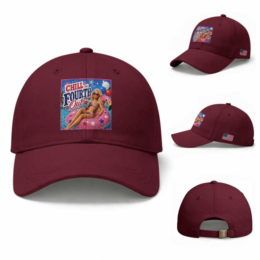 Chill The Fourth Out Doll Meme 4th of July Baseball Cap