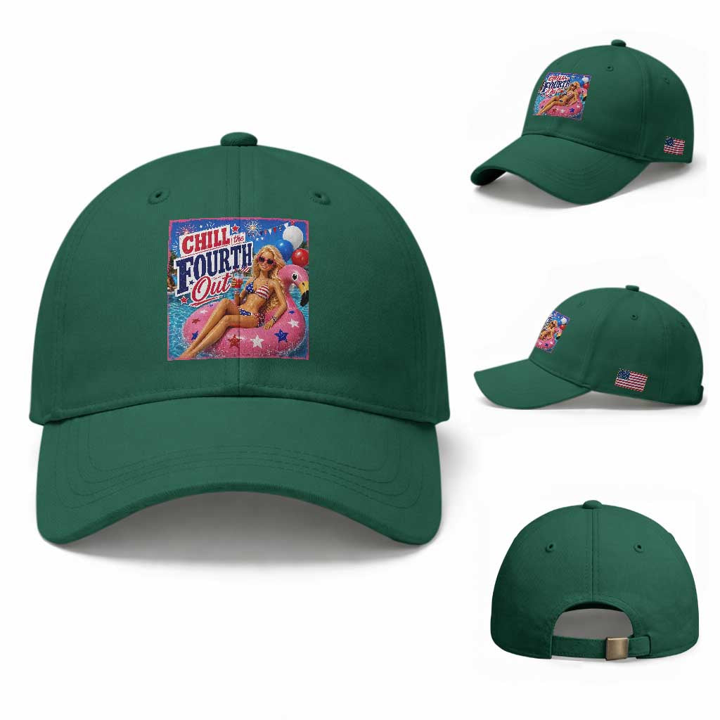 Chill The Fourth Out Doll Meme 4th of July Baseball Cap