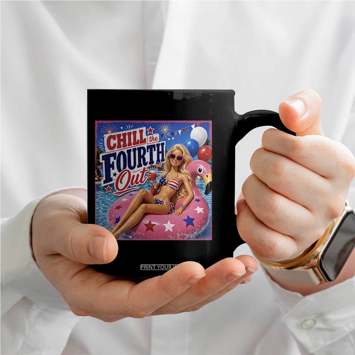 Chill The Fourth Out Doll Meme 4th of July Coffee Mug