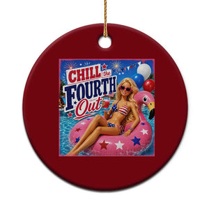 Chill The Fourth Out Doll Meme 4th of July Ceramic Ornament