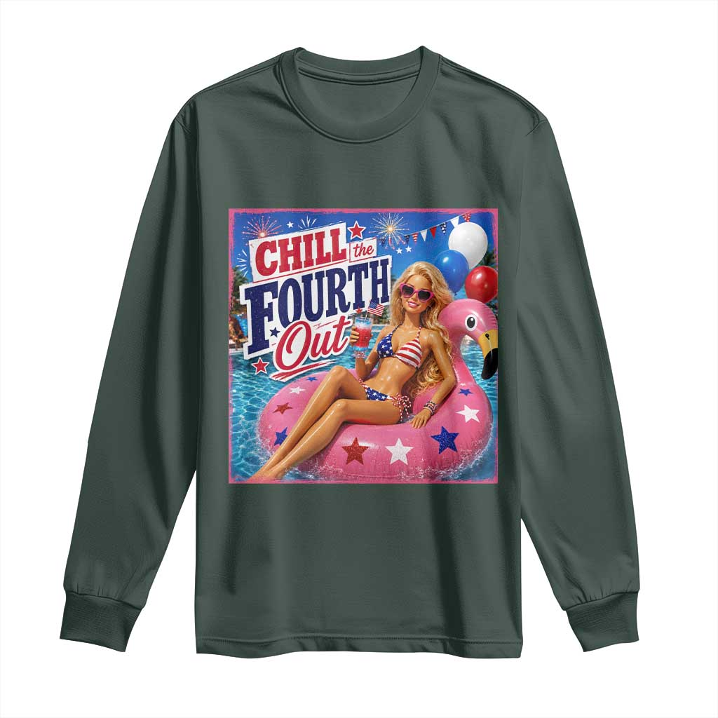 Chill The Fourth Out Doll Meme 4th of July Long Sleeve Shirt