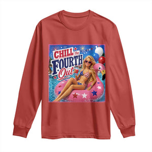 Chill The Fourth Out Doll Meme 4th of July Long Sleeve Shirt