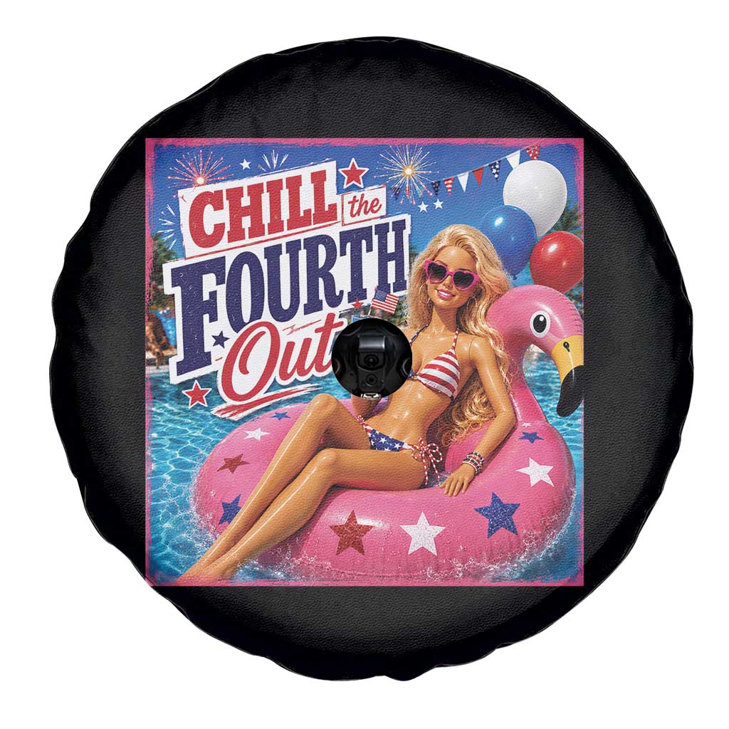 Chill The Fourth Out Doll Meme 4th of July Spare Tire Cover